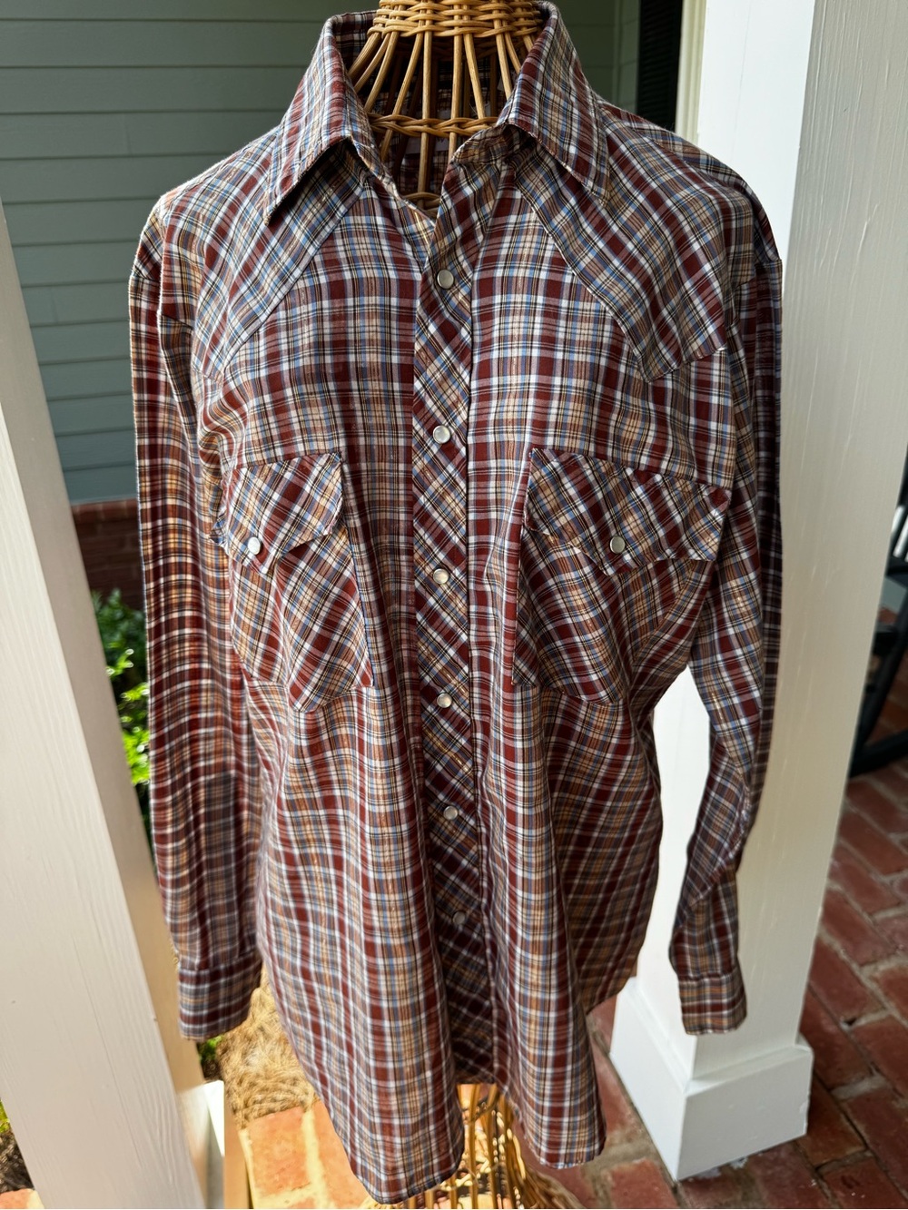 Vintage C.S. & Co. by County Seat Western Pearl Snap Plaid Shirt Men’s L